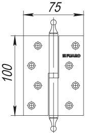 Петля съемная FUARO 410-4 100x75x2,5 AB right Бронза правая