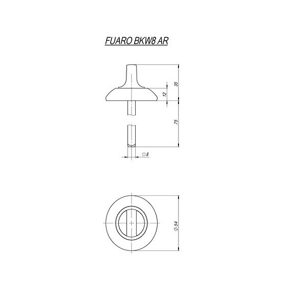 Ручка поворотная FUARO BKW8 AR-CP-8 Хром (без ответной части)