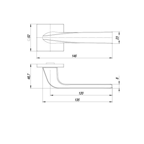 Ручка дверная PUNTO K.ARC.Q52.SATURN BL-24 черный