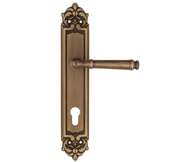 Дверная ручка на планке Fratelli Cattini FARFALLA CYL PL96-BY матовая бронза