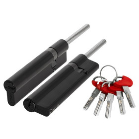 Цилиндровый механизм со штоком FUARO D-PRO5007 Tang 90 w/k (55+10+25) BL-24 черный