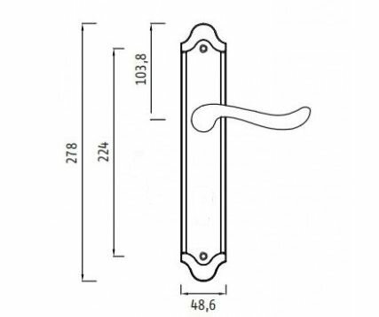 Ручка на планке ARCHIE GENESIS ACANTO BL. SILVER (OL) черненое серебро под фиксатор