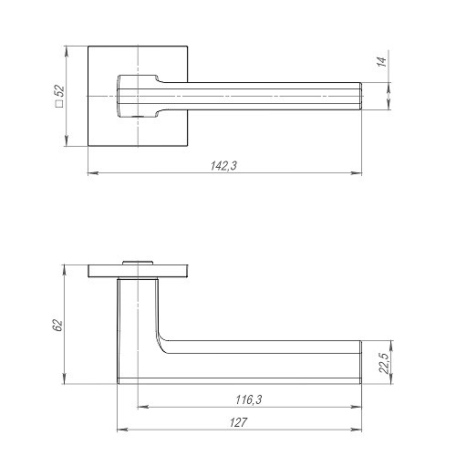 Ручка дверная AJAX K.JS51.MARCO SN-3 матовый никель