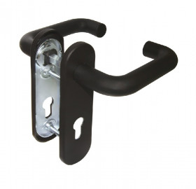 Ручка дверная FUARO DH-0433 NE с пружиной для замка (FL-0432, 0433, 0434) НЕЙЛОН Черная квадрат 9*130