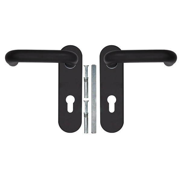 Ручка дверная FUARO DH-0433 NE с пружиной для замка (FL-0432, 0433, 0434) НЕЙЛОН Черная квадрат 9*130