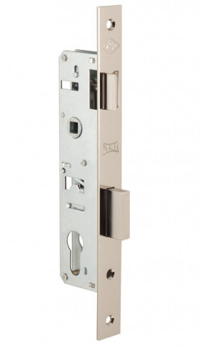 Корпус узкопрофильного замка с защёлкой KALE KILIT 153 35 mm w/b никель