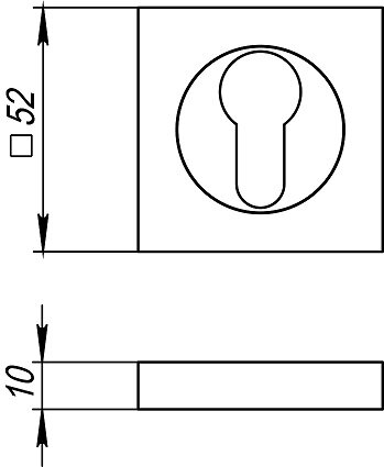 Накладка под цилиндр FUARO ET KM SN/CP-3 Матовый никель/хром