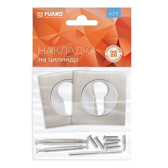 Накладка под цилиндр FUARO ET KM SN/CP-3 Матовый никель/хром