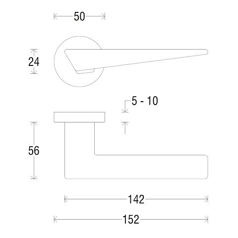 Ручка дверная FADEX FORME 215R NAXOS черный FIXA