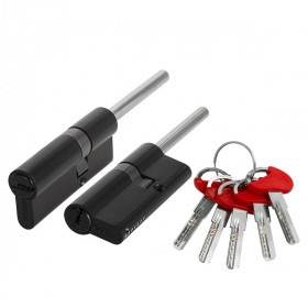 Цилиндровый механизм со штоком FUARO D-PRO5007 Tang 80 w/k (45+10+25) BL-24 черный