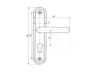 Ручка дверная на планке АБСОЛЮТ РФ1-55.08 серебро