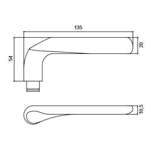 Ручка дверная ARCHIE Motive S010 3499 Матовый хром