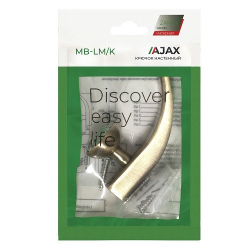 Крючок настенный AJAX MB-LM/K-004 ABG зеленая бронза