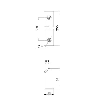 Ручка профильная мебельная AJAX MB-H-009-160 WH белый