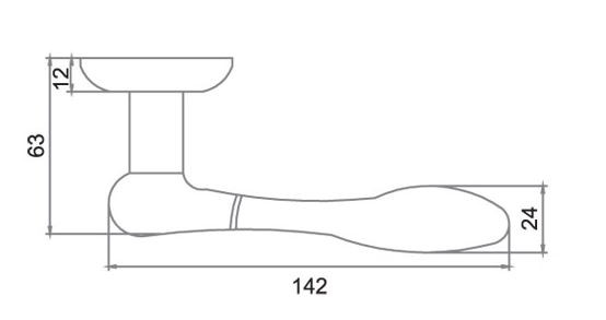 Ручка дверная RENZ INDH 89-08 SN/NP Розаро никель матовый/никель блестящий