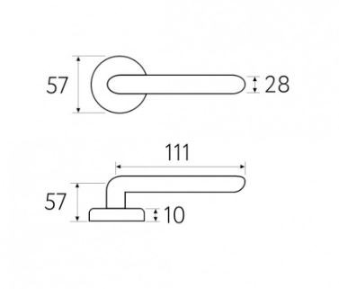 Ручка дверная Venezia CASTELLO D8 матовая бронза