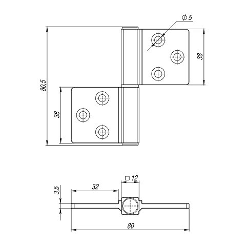 Петля универсальная флажковая ARMADILLO FL.IN3800.US FSG флорентийское золото