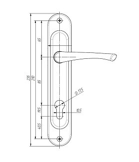 Ручка дверная на планке АБСОЛЮТ РФ1-85/07А медь антик