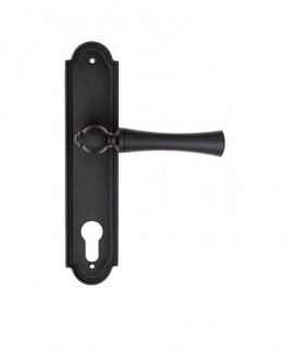 Дверная ручка на планке Fratelli Cattini FOGGIA CYL PL248-NM матовый черный