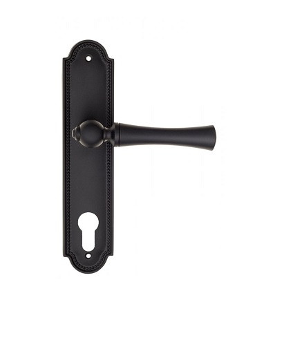 Дверная ручка на планке Fratelli Cattini FOGGIA CYL PL248-NM матовый черный