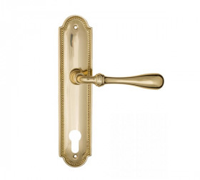 Дверная ручка на планке Fratelli Cattini RETRO CYL PL248-OLV полированная латунь