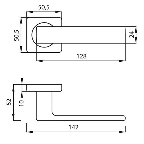 Ручка дверная ARCHIE Esta Line S040 13099 Матовый хром