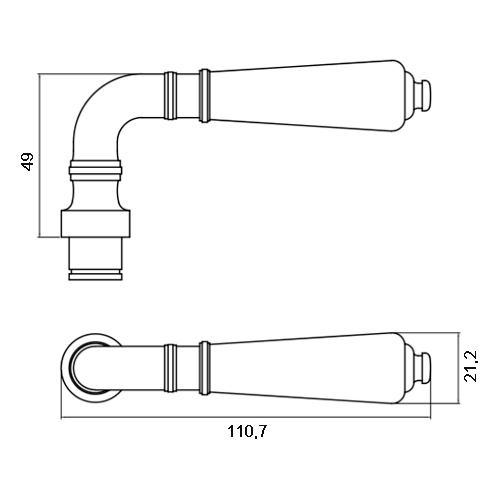 Ручка дверная ARCHIE Templar S010 173BB античная бронза