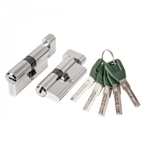 Цилиндровый механизм с вертушкой PUNTO A202/60 mm (25+10+25) SN матовый никель 5 кл