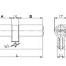 Цилиндровый механизм с вертушкой KALE KILIT 164 OBS SCE/90 (40+10+40) mm латунь 5 кл.