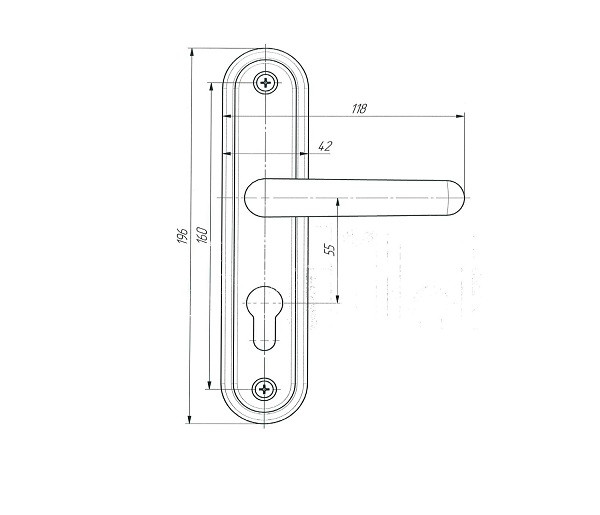 Ручка дверная на планке АБСОЛЮТ РФ1-85/08А черный