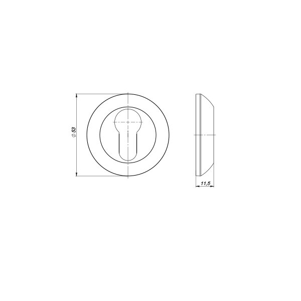 Накладка под цилиндр PUNTO ET ZR BL-24 чёрный