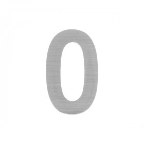 Цифра 0 самоклеящаяся FUARO SS304 50х30 SSC сатинированный хром