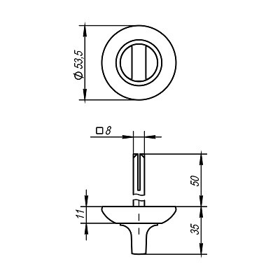 Ручка поворотная AJAX BKW8/50-0803 CP-8 хром