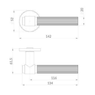 Ручка дверная PUNTO R.EST.R52.SHELL SSG-39 сатинированное золото
