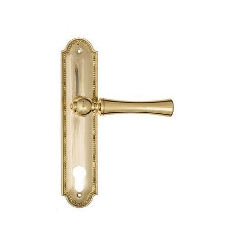 Дверная ручка на планке Fratelli Cattini FOGGIA CYL PL248-OLV полированная латунь