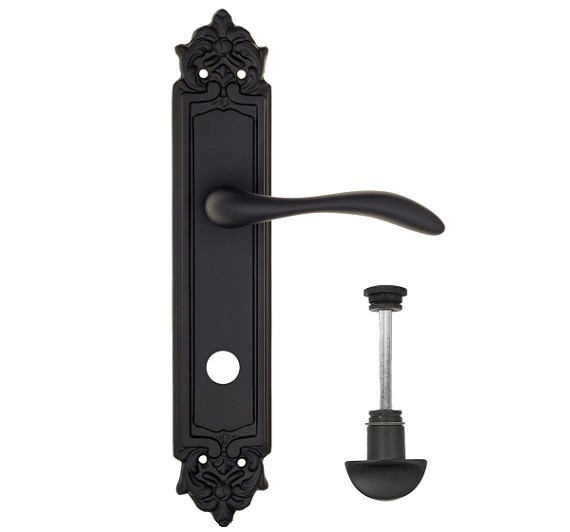 Дверная ручка на планке Fratelli Cattini LUCCIA WC-2 PL96-NM матовый черный