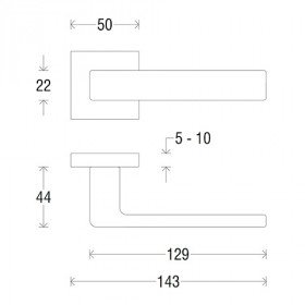 Ручка дверная FADEX FORME 254 ASTI матовое золото FIXA