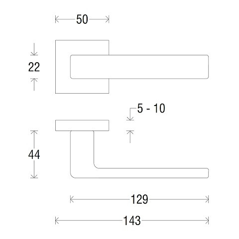 Ручка дверная FADEX FORME 254 ASTI матовое золото FIXA
