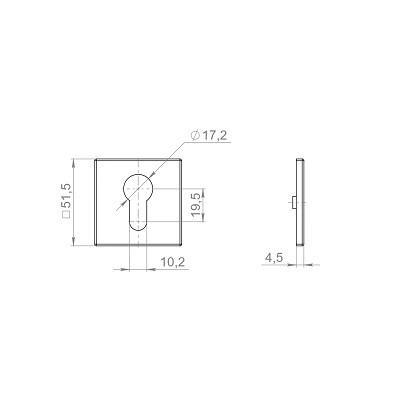 Накладка под цилиндр ARMADILLO ET.K.YM BL-26 черный