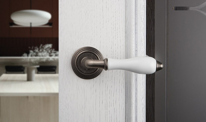 Ручка дверная ADDEN BAU Vintage PORCELLANA V214 AGED BRONZE состаренная бронза