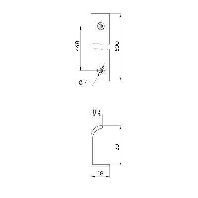 Ручка профильная мебельная AJAX MB-H-009-448 WH белый