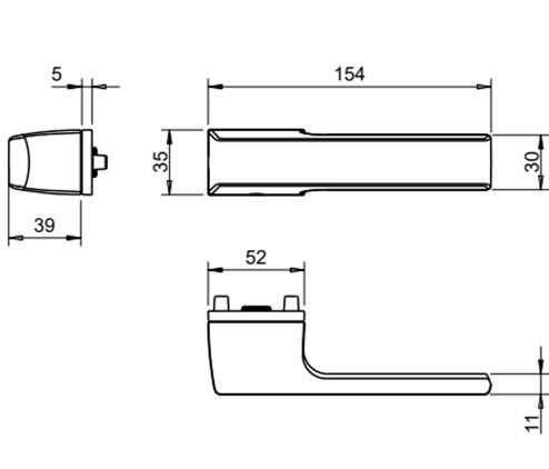 Ручка дверная Tupai Melody Vario 3089 5RE-96 матовый хром