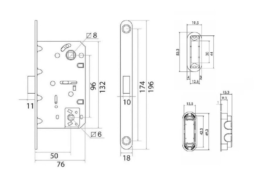 Защелка магнитная сантехническая PALIDORE L 3090 PC Хром
