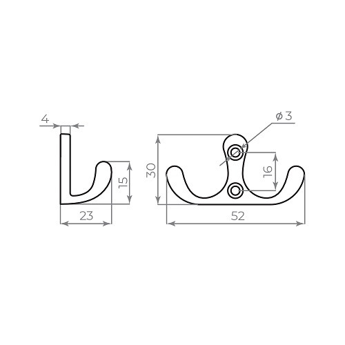 Крючок настенный AJAX MB-K-004 BN черный никель