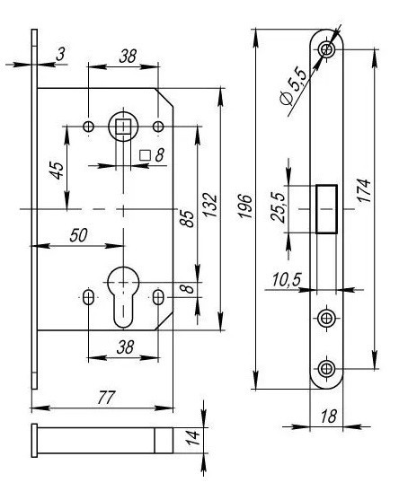 Защелка магнитная под цилиндр RUCETTI RM1885 BL Черный