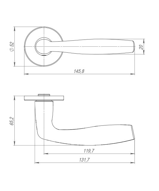Ручка дверная PUNTO R.ARC.R52.FORTUNA SSG-39 сатинированное золото
