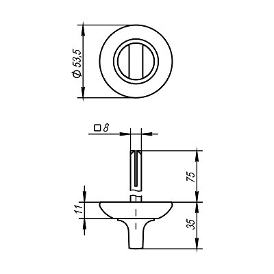Ручка поворотная AJAX BKW8/75-0803 CP-8 хром