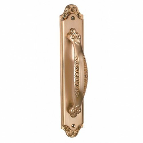 Дверная ручка на длинной планке Archie ACANTO S. GOLD (PL) матовое золото проходная