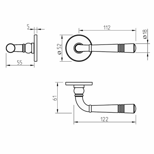 Ручка дверная Tupai 4009 5S-96 хром матовый