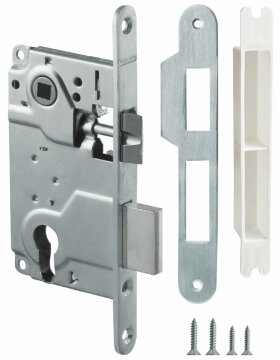 Замок межкомнатный под цилиндр ARMADILLO LH 25-50 SN BOX ригель и защёлка матовый никель